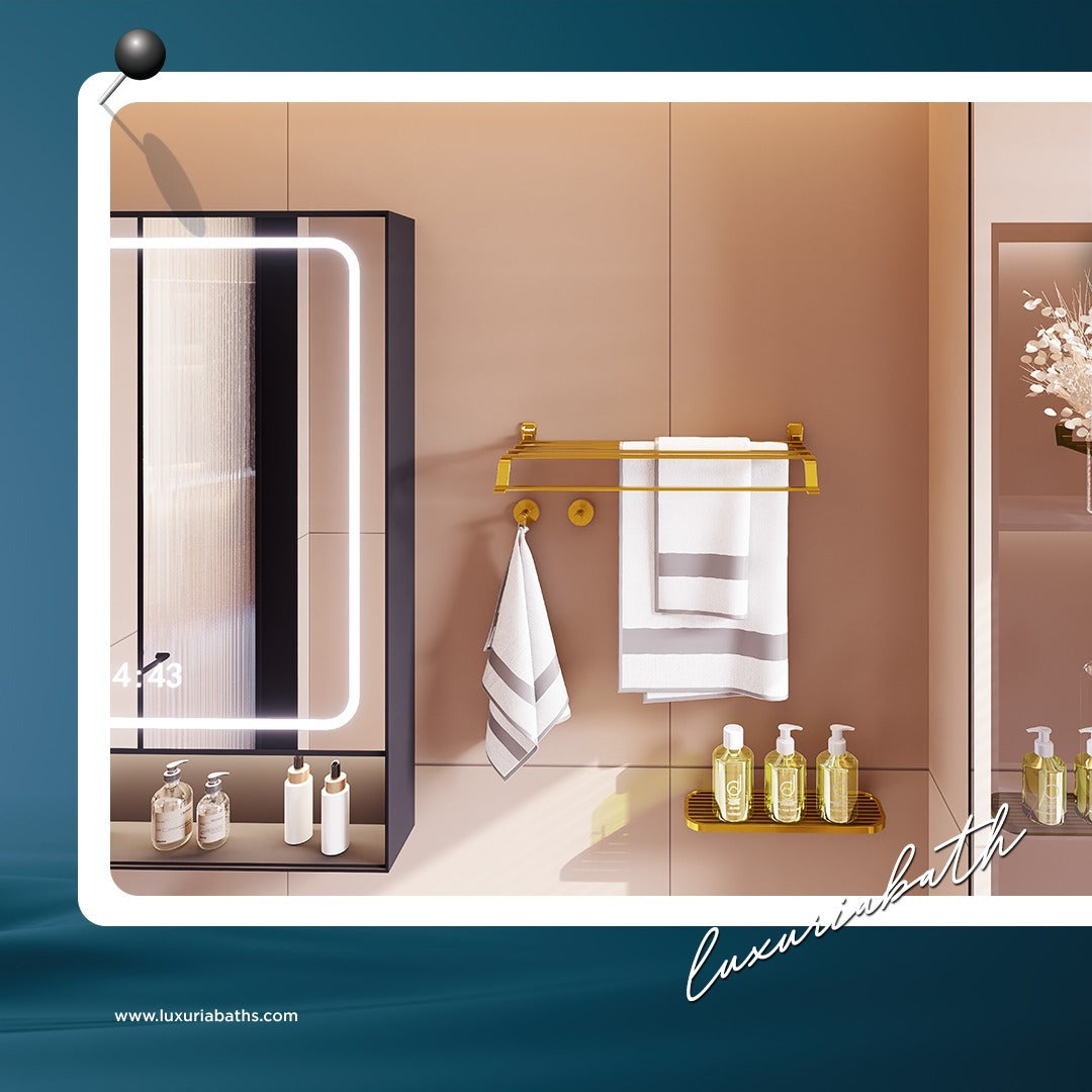 Luxuria® Premium Gold Finish Towel Rack
