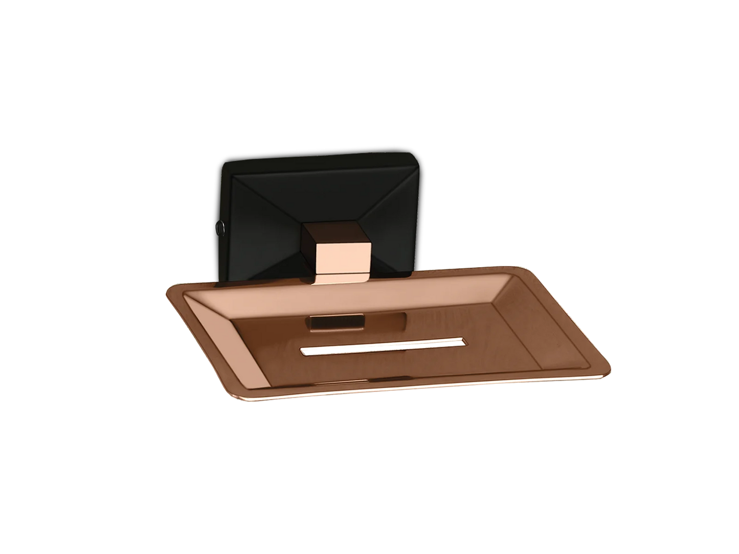 Wall-Mounted Soap Dish - Rose Gold & Black Finish