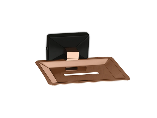 Wall-Mounted Soap Dish - Rose Gold & Black Finish