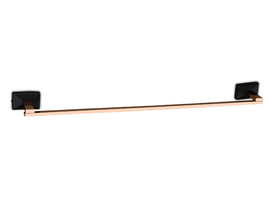 Modern Wall-Mounted Towel Bar – Rose Gold & Black Finish