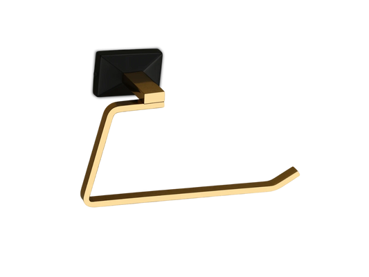 Luxury Black & Gold Wall-Mounted Towel Ring