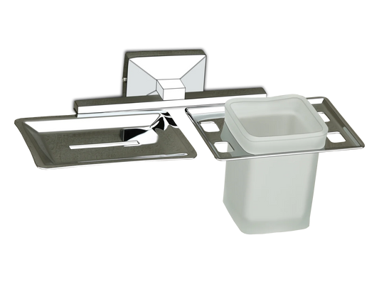 Soap Dish & Tumbler Holder CHROME