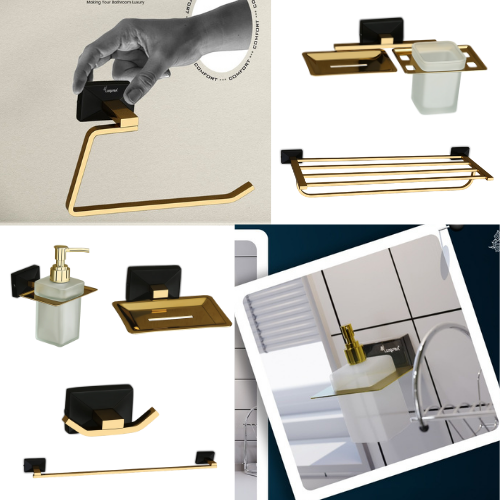 GOLD LUXURY BATHROOM ACCESSORIES