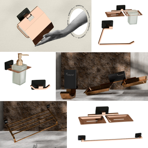ROSE GOLD  LUXURY BATHROOM ACCESSORIES