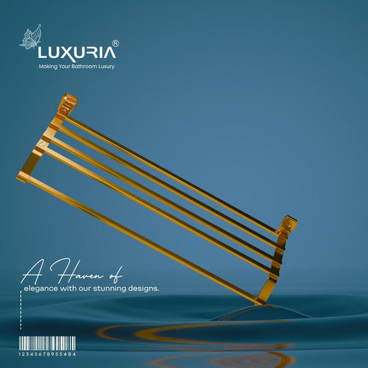 Luxuria® Premium Gold Finish Towel Rack