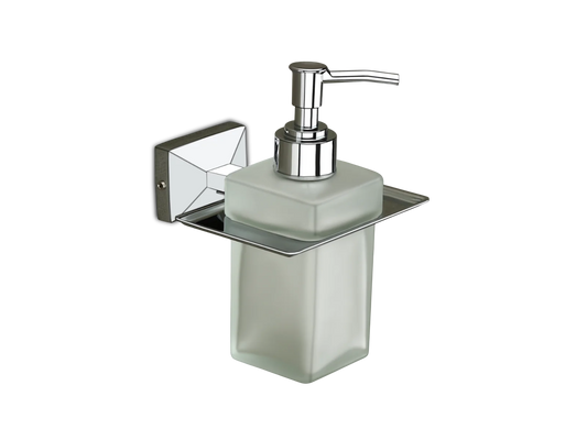 CHROME Frosted Glass Soap Dispenser