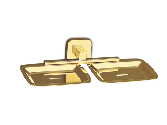 : Premium Double Soap Dish Holder – Gold Finish